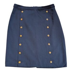 Anthropologie By Isla Maude Women's High Seas Pencil Skirt Nautical Button